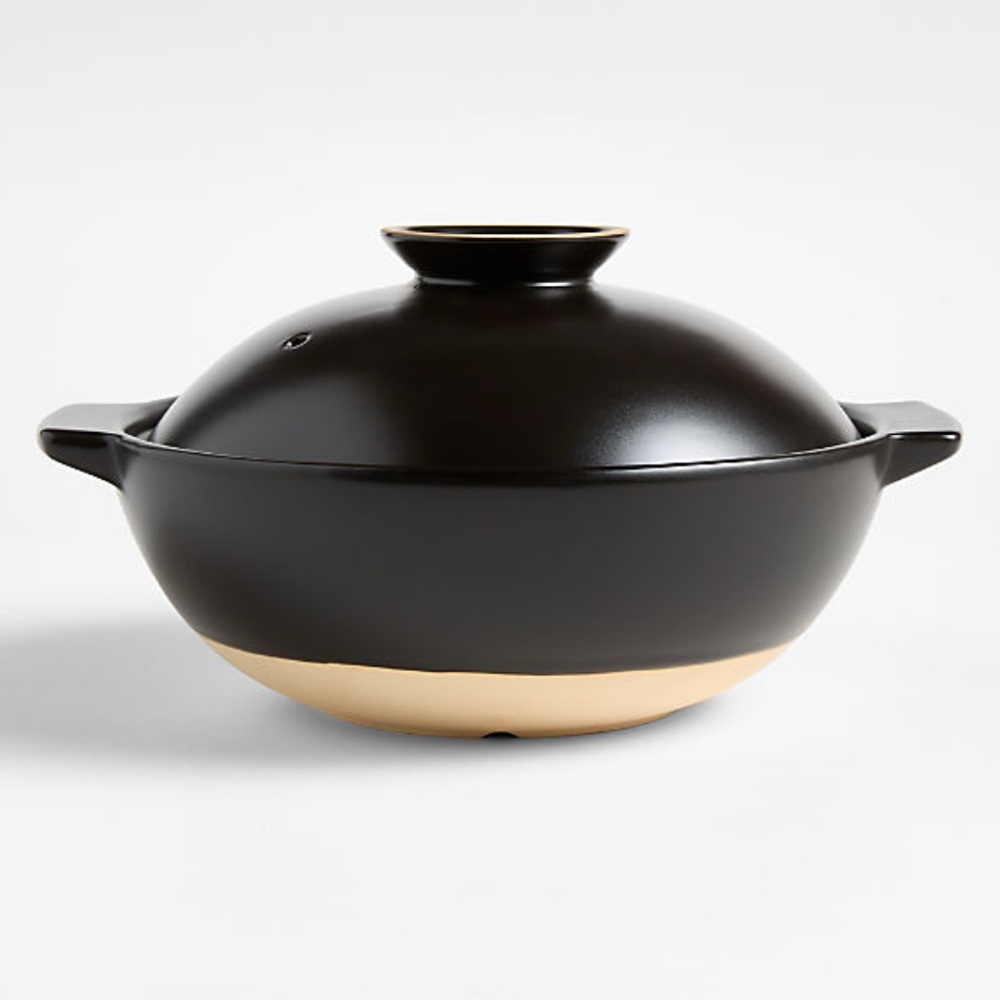 New! EXCLUSIVE CRATE&BARREL Limited Edition Hand-glazed Donabe Clay Pot in Black